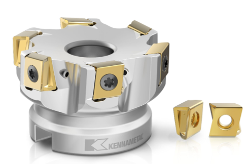 Mill 4-12KT has tangentially mounted inserts with four cutting edges per insert for reduced tooling costs.