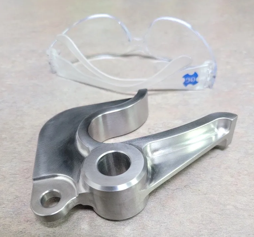 A part made from 13-8 stainless steel that was machined by OSG’s HY-PRO® CARB VGM end mill.