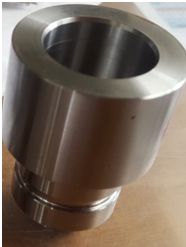A rotor part in S45C before processing. Each workpiece requires the machining of two slots, measured 10mm in diameter and 28mm in depth.