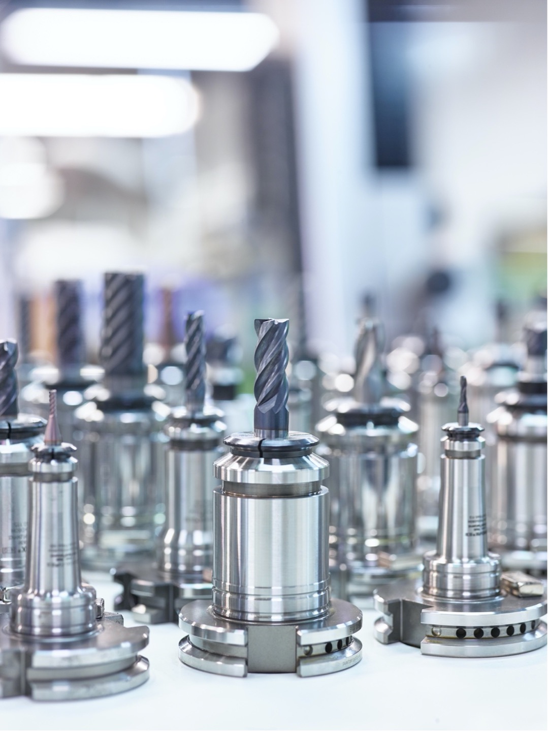 Carefully inspect toolholders after each use and during tool changes, looking for signs of wear, galling and fretting on locating tapers, dings, nicks, and cracks, and bell-mouthing near the retention knob. (Image courtesy of Rego-Fix)