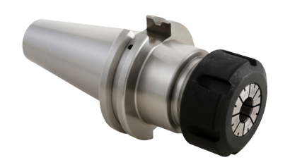 Collet chucks should be fully disassembled and cleaned between tool changes. And with ER-style holders, always insert the collet into the nut before threading onto the toolholder body. (Image courtesy of Techniks)