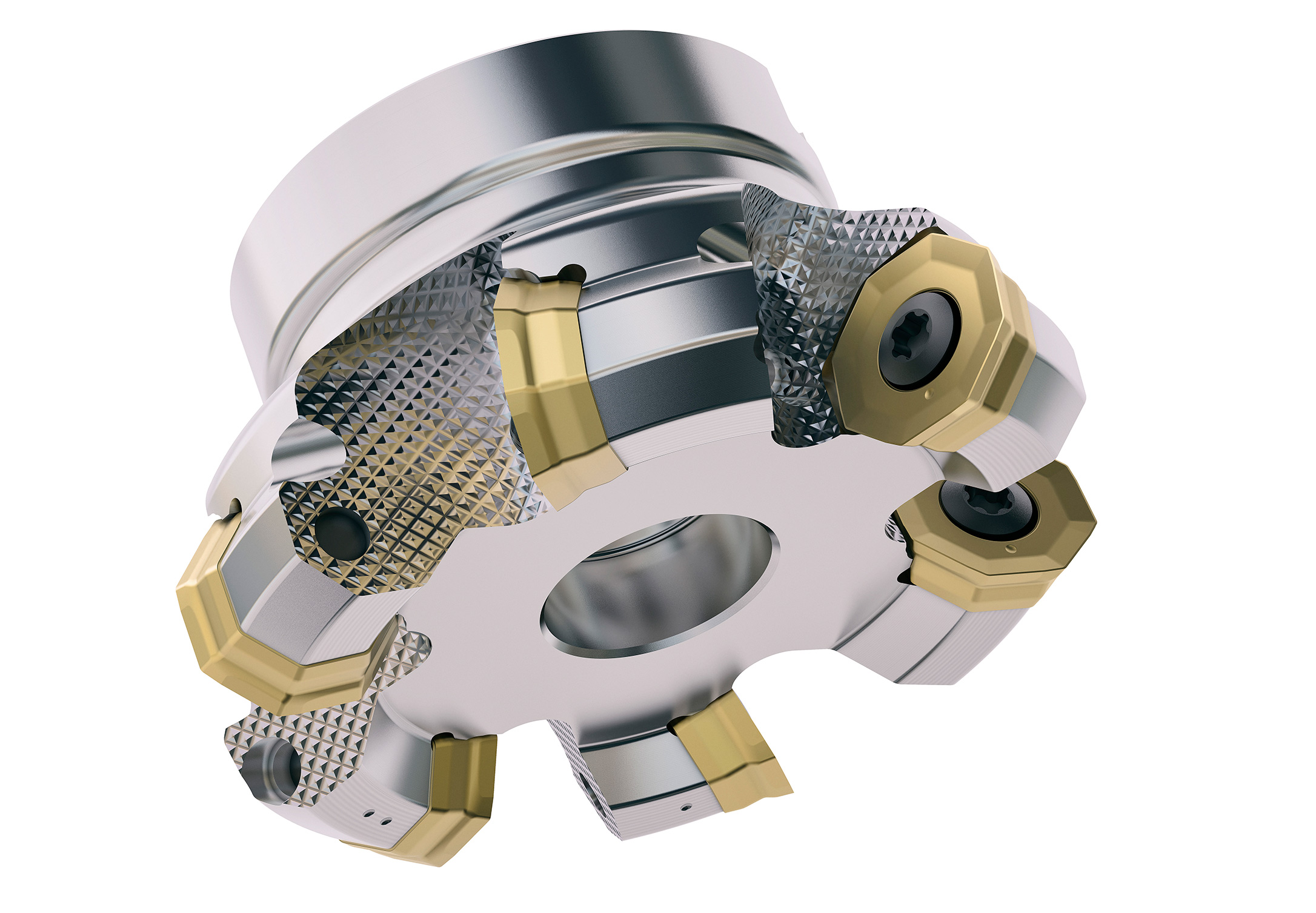 Seco’s Octomill 06’s multi-insert pocket design handles a wide range of applications. (Image courtesy of Seco)