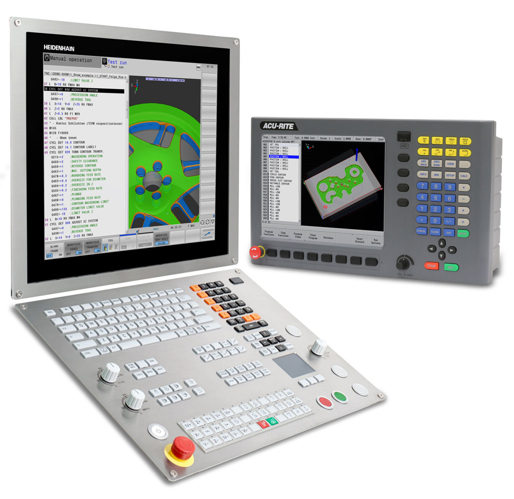 Heidenhain says its TNC 640 and Acu-Rite MillPWR G2 controls are ideally suited for manufacturers seeking fast, flexible programming and advanced capabilities, whatever the machine tool. 
Image courtesy of Heidenhain Corp.
