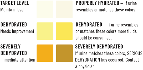 Heat Stress Urine Color Chart