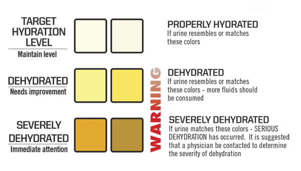 Heat Stress Urine Color Chart