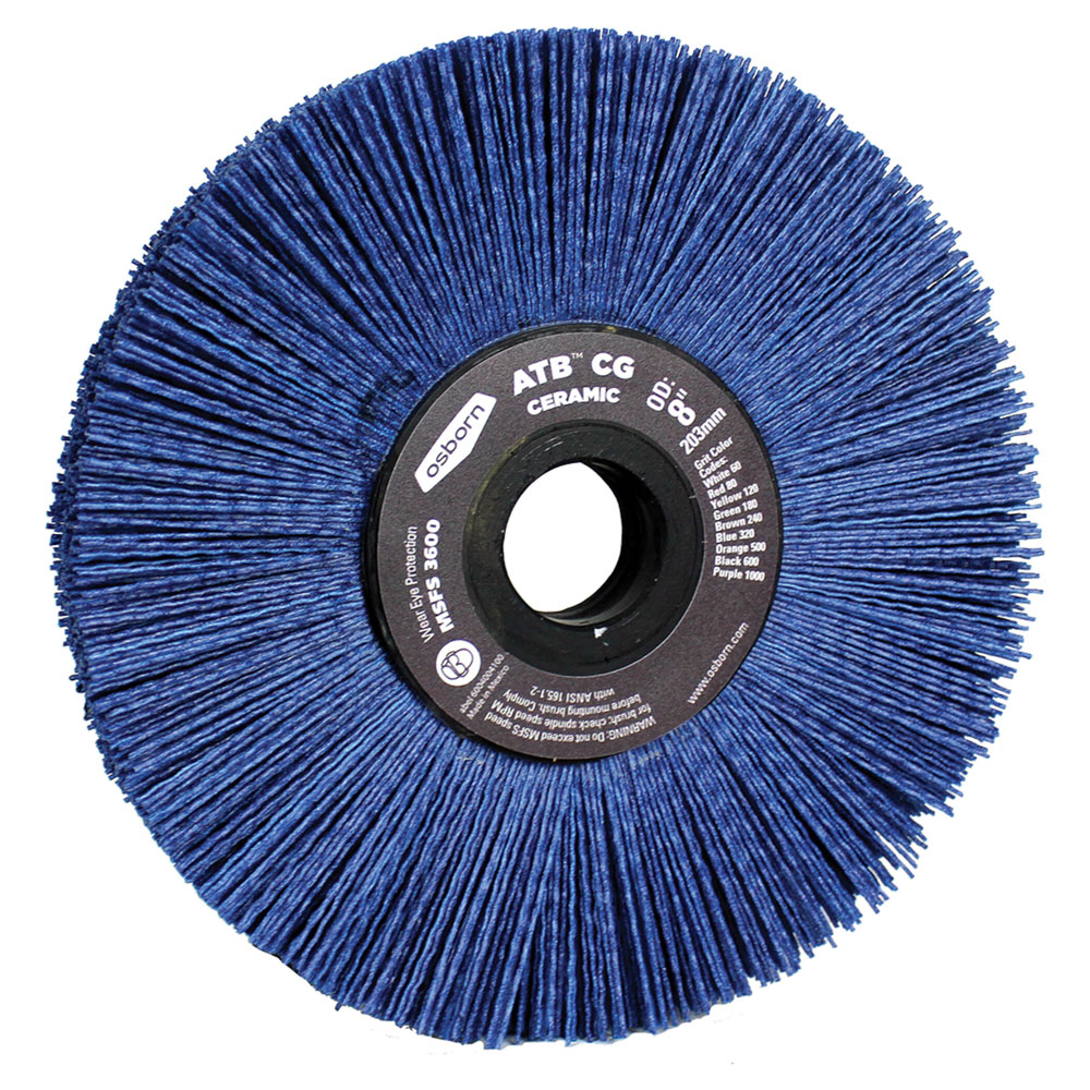 The filament on Osborn’s composite wheels features an encapsulated ceramic grain for longer life. (Image courtesy of Osborn)