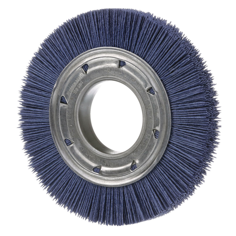 ATB Master wheel brushes from Osborn have a wide-face construction for high effectiveness on both metallic and nonmetallic materials. (Image courtesy of Osborn)