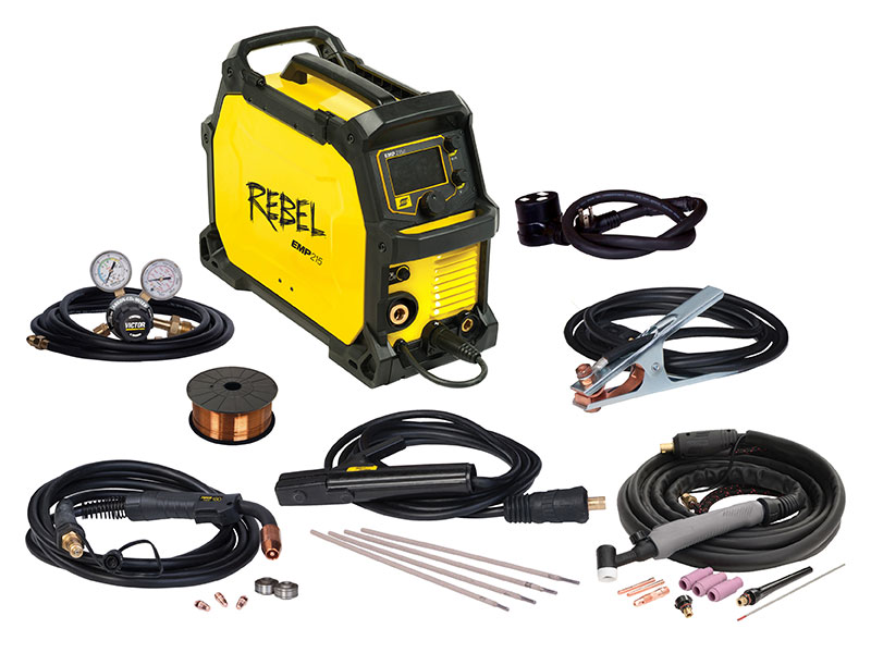 The Rebel EMP 215ic from ESAB supports 120/230-volt power and is capable of MIG, TIG and stick welding. (Photo courtesy of ESAB)